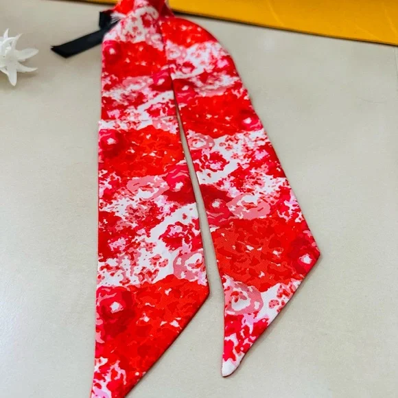 Coach Red and Pink Floral Scarf - Picture 5 of 6